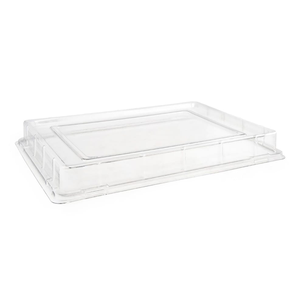 Front of the House Rectangular Servewise® Disposable Platter Cover - 16 1/4" x 11 1/2", Plastic, Clear (SCV050CLT28)