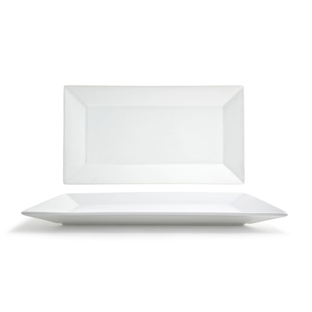 Front of the House Rectangular Kyoto™  Platter - 18" x 10", Porcelain, White (SPT000WHP10)