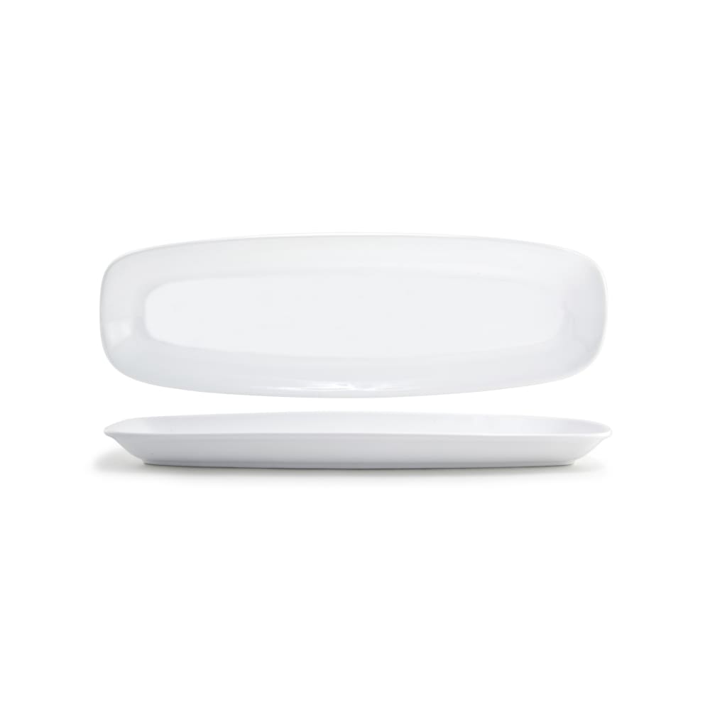 Front of the House 20" x 6 1/2" Rectangular Mod® Platter - Porcelain, White (SPT005WHP21)