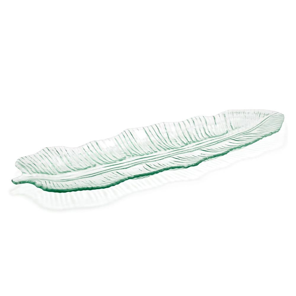 Front of the House 36" x 13" Leaf Shape Arctic™ Platter - Glass (SPT040CLG20)