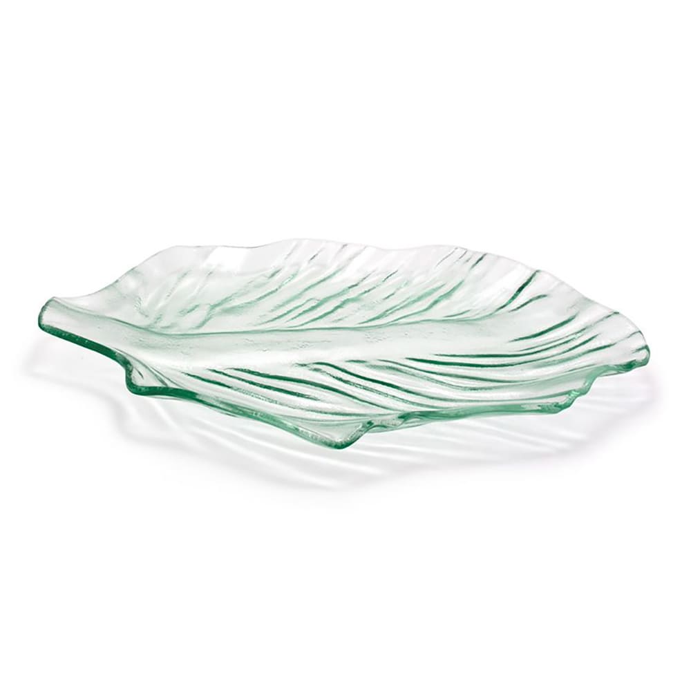 Front of the House 21" x 17" Leaf Shape Arctic™ Platter - Glass (SPT041CLG21)