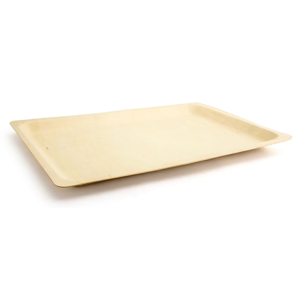 Front of the House Rectangular Servewise™ Disposable Platter - 15 3/4" x 11", Pinewood (SPT050NAW28)