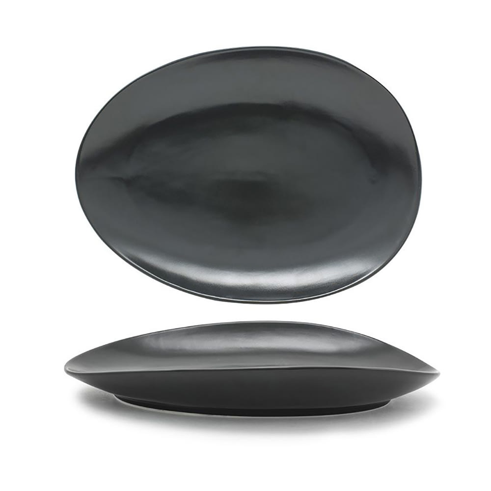 Front of the House Oval Tides™ Platter - 14 1/2" x 10 1/2", Porcelain, Mussel (SPT055BKP20)