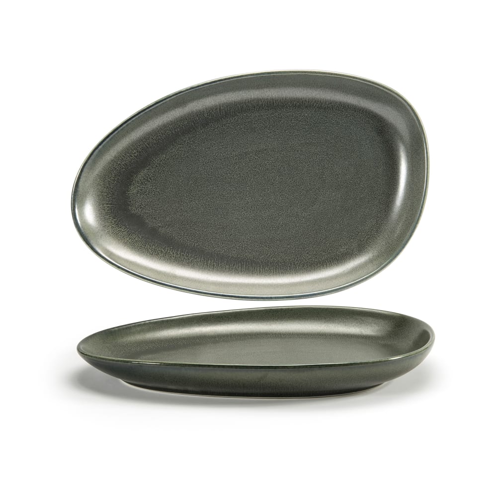 Front of the House Oval Kiln® Plate - 14" x 9", Porcelain, Sage (SPT056DGP20)