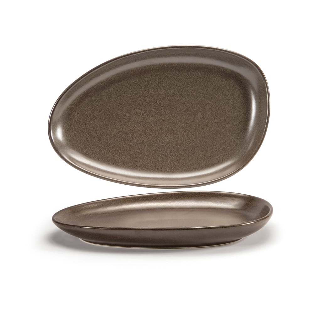 Front of the House Oval Kiln® Plate - 14" x 9", Porcelain, Mocha (SPT056ESP20)