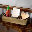 Front of the House 3 Compartment Rectangular Condiment Caddy - Wood, Natural (TCS013NAW21) thumbnail 2