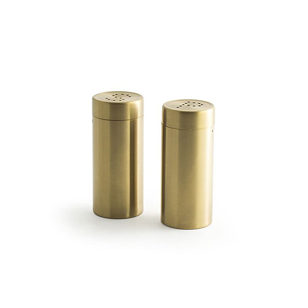 Front of the House 2 1/2 oz Salt & Pepper Shaker Set - Stainless Steel, 3"H (TSP012GOS22)