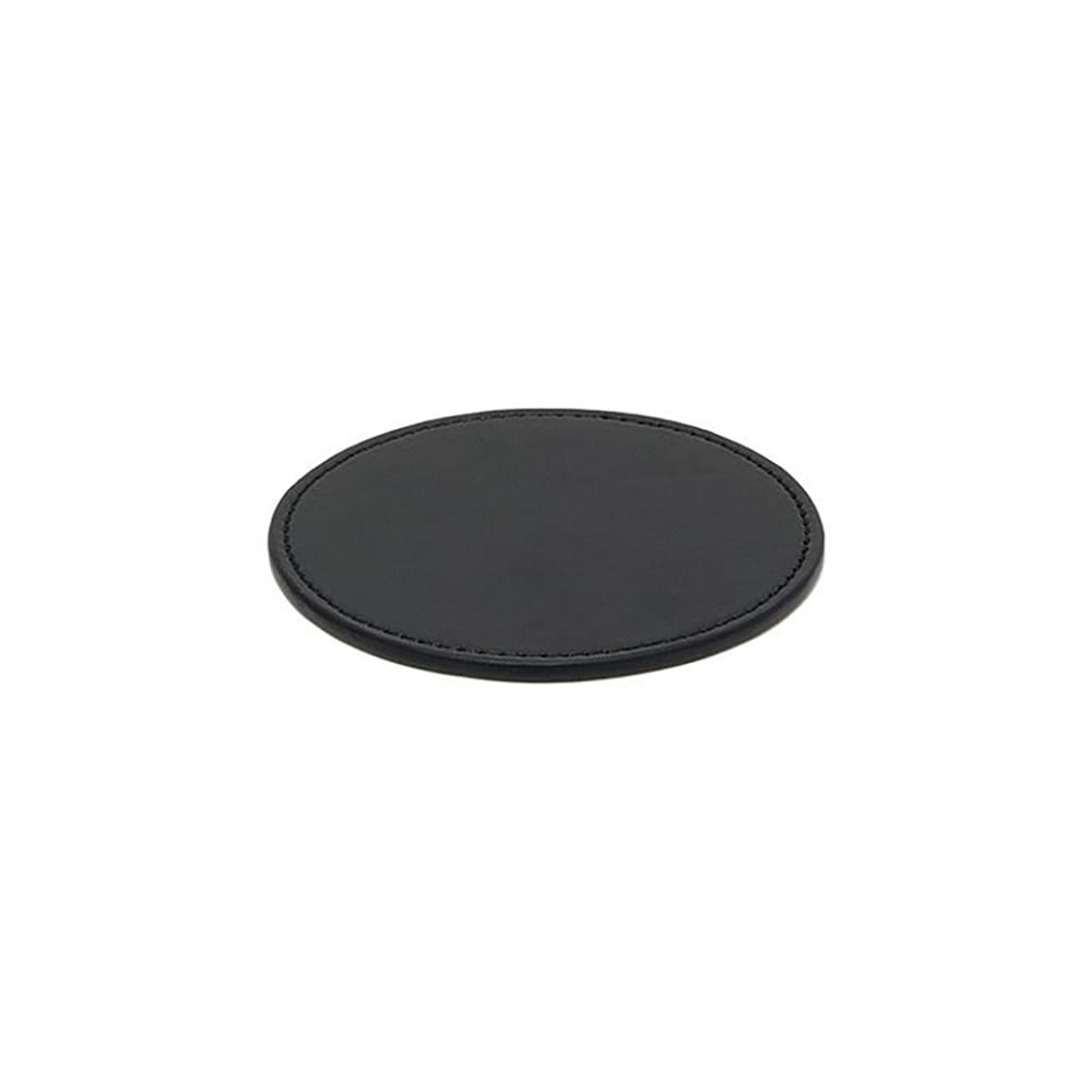 Front of the House 4" London Beverage Coaster - Faux Leather, Black (XCO006BKL26)