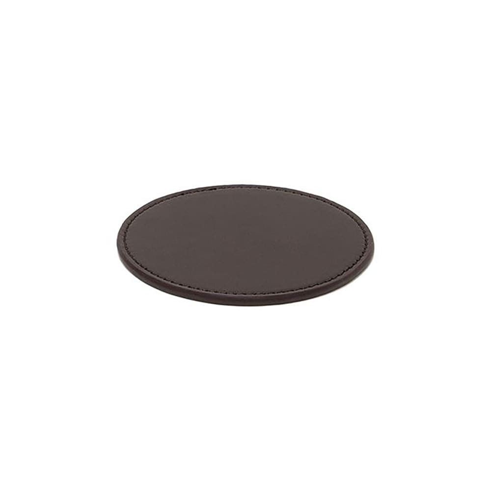 Front of the House 4" London Beverage Coaster - Faux Leather, Brown (XCO006BRL26)
