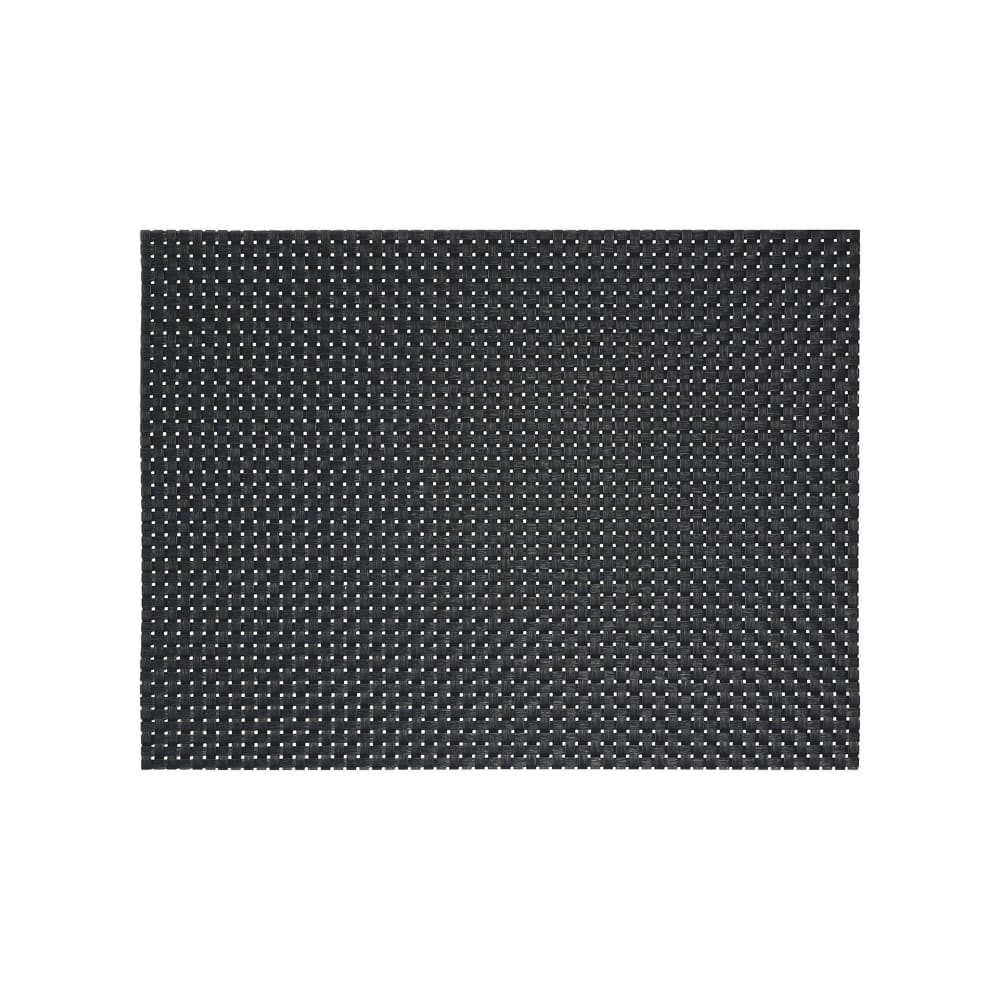 Front of the House Rectangular Metroweave® Woven Vinyl Placemat - 16" x 12", Black (XPM035BKV83)