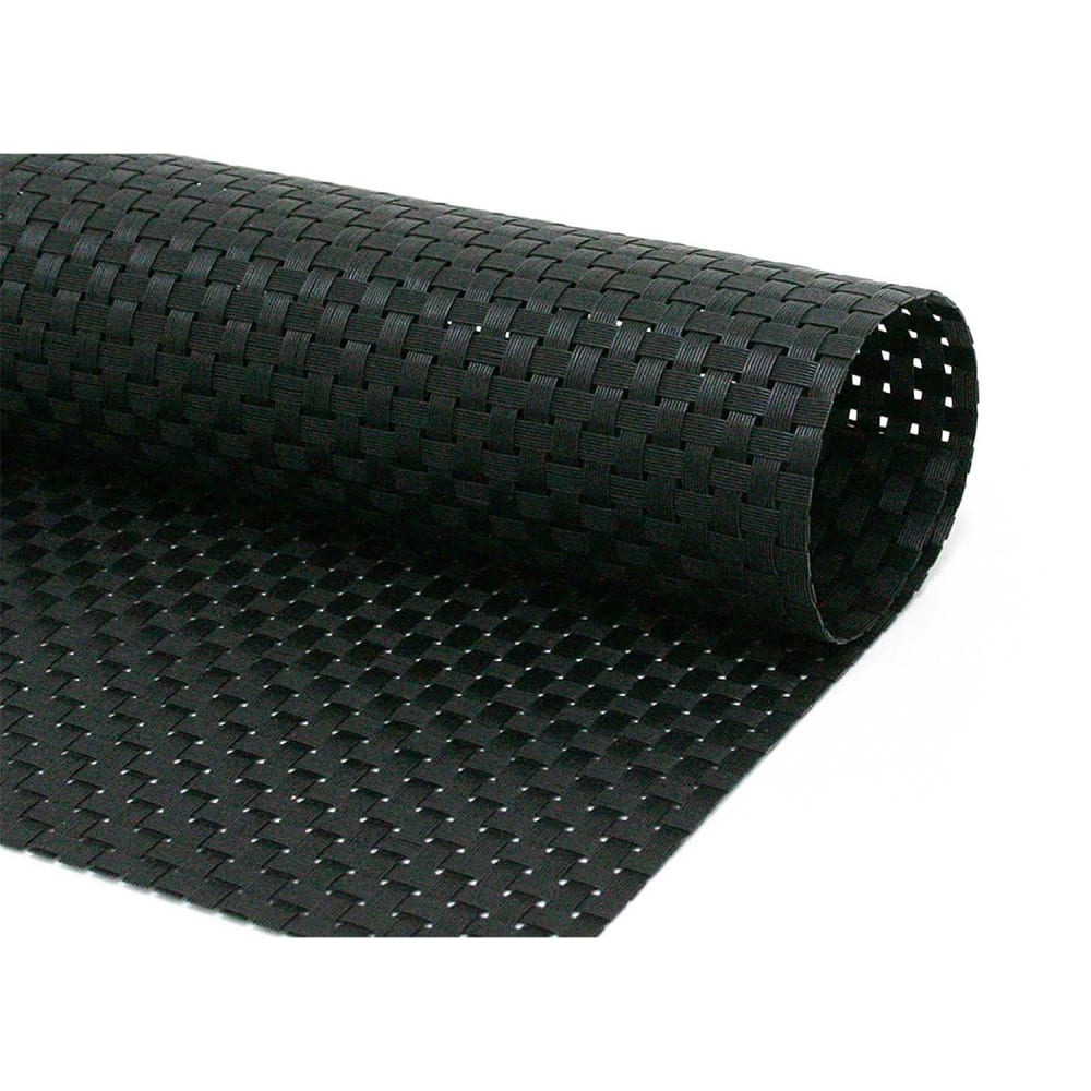 Front of the House Rectangular Metroweave® Woven Vinyl Placemat - 14" x 11", Black (XPM037BKV83)
