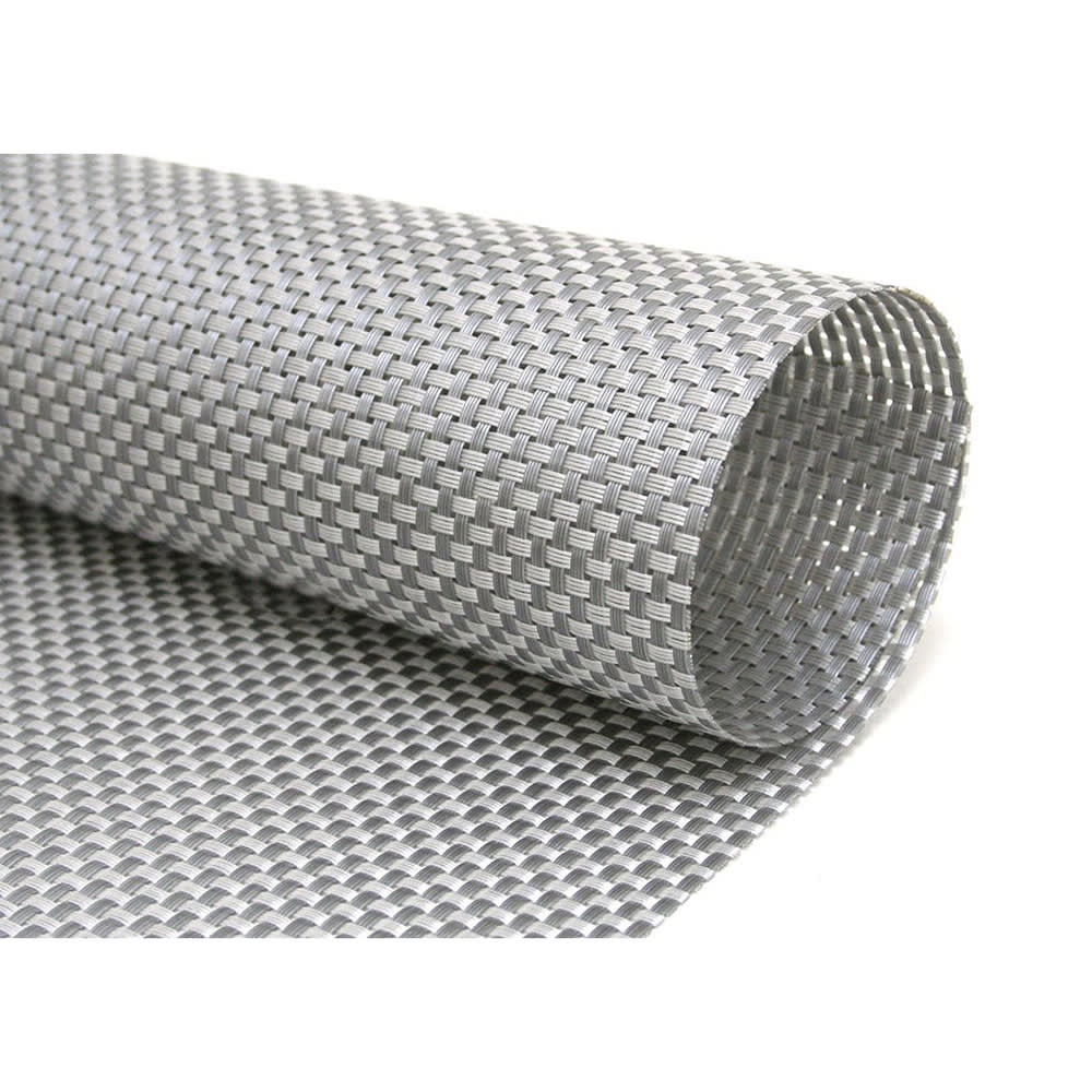 Front of the House Rectangular Metroweave® Woven Vinyl Placemat - 14" x 11", Pewter (XPM076SIV83)