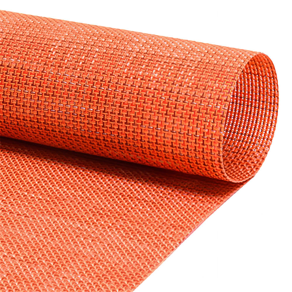 Front of the House Rectangular Metroweave® Woven Vinyl Placemat - 16" x 12", Apricot (XPM099ORV83)