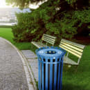 Alpine Industries ALP479-38-BLU 38 Gallon Outdoor Trash Receptacle - Metal, Blue thumbnail 6