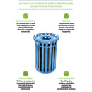 Alpine Industries ALP479-38-BLU 38 Gallon Outdoor Trash Receptacle - Metal, Blue thumbnail 9