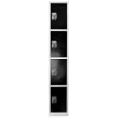 Alpine Industries 629-204-BLK Four Section Locker w/ (4) Hooks - 12"W x 12"D x 72"H, Steel, Black thumbnail 2