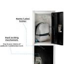 Alpine Industries 629-204-BLK Four Section Locker w/ (4) Hooks - 12"W x 12"D x 72"H, Steel, Black thumbnail 4