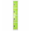 Alpine Industries 629-204-GRN Four Section Locker w/ (4) Hooks - 12"W x 12"D x 72"H, Steel, Green thumbnail 2