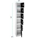 Alpine Industries 629-206-BLK Six Section Locker w/ (6) Hooks - 12"W x 12"D x 72"H, Steel, Black thumbnail 6