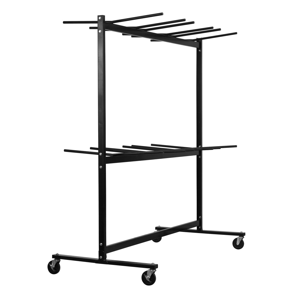 Alpine Industries ADI690-03 Folding Chair Cart w/ (2) Tiers, Black