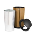 Alpine Industries ALP4400-01-CD-RB 32 Gallon Outdoor Trash Container w/ Rain Bonnet Lid- Polystyrene, Cedar thumbnail 2