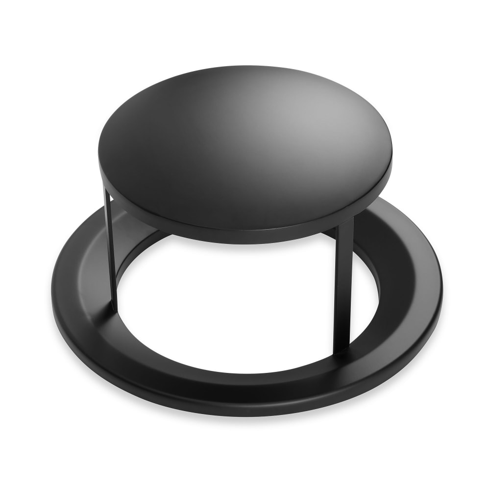 Alpine Industries ALP4400-01-RB Round Rain Cap Trash Can Lid - Metal, Black