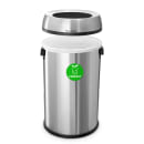 Alpine Industries ALP470-65L-CO 17 Gallon Commercial Trash Can - Stainless Steel, Round, Silver thumbnail 2
