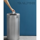 Alpine Industries ALP475-27 27 gal Indoor Decorative Trash Can - Stainless Steel, Silver thumbnail 2