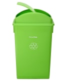 Alpine Industries ALP4778-1-LGRN-3PK 23 gal Slim Recycle Trash Can w/ Dome Lid, Green thumbnail 2