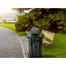 Alpine Industries ALP479-38-1 38 Gallon Outdoor Trash Receptacle w/ Lid - Metal, Black thumbnail 2