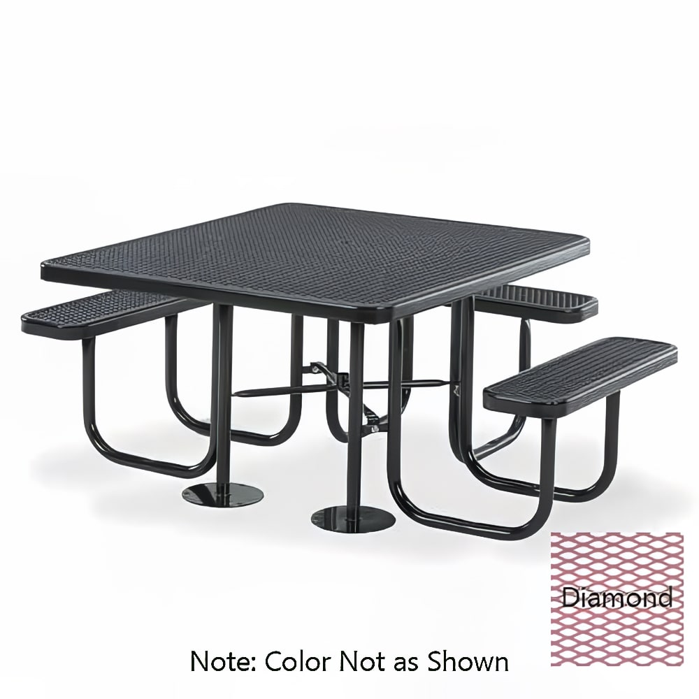 Wabash Valley Signature ADA Outdoor Table w/ Seats - 69 1/2" x 74 3/8", Steel, Diamond (SG155D)