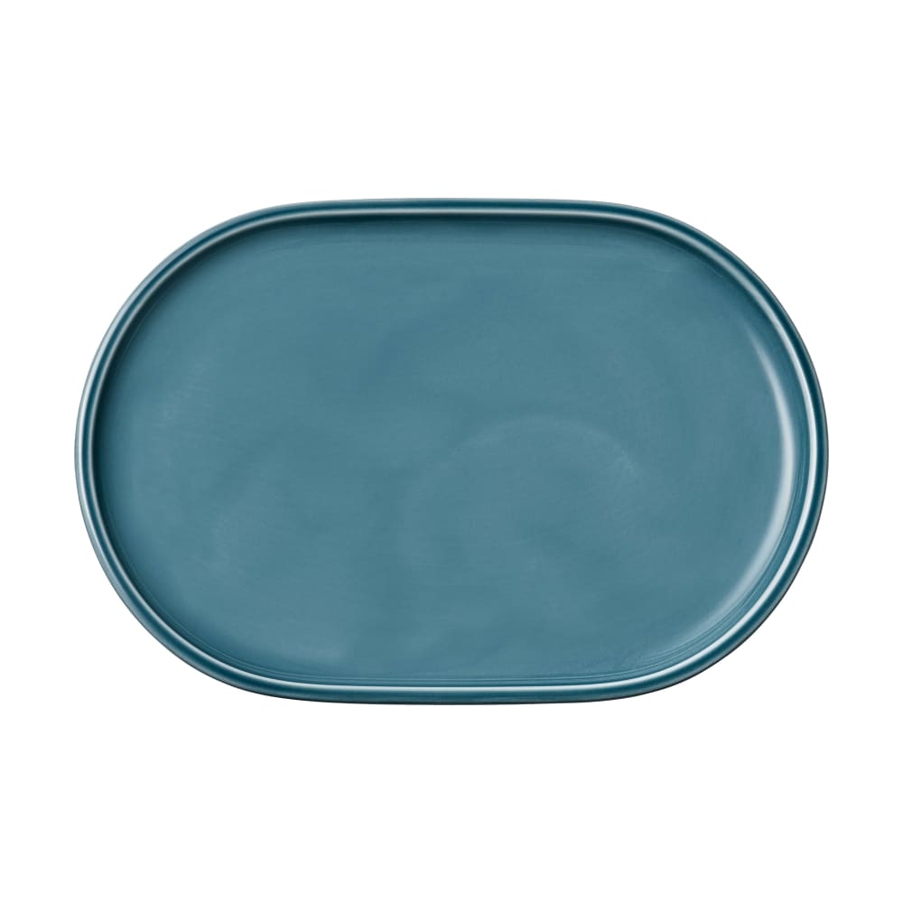 Schonwald 9 1/8" x 6 3/8" Oval Companion Platter - Porcelain, Petrol Blue (9252223E)