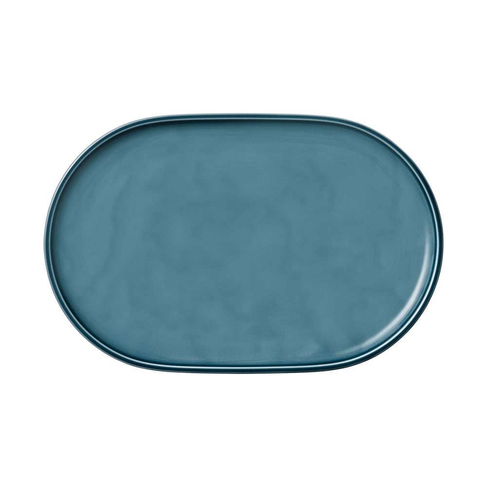 Schonwald 14 1/8" x 9 1/4" Oval Companion Platter - Porcelain, Petrol Blue (9252236E)