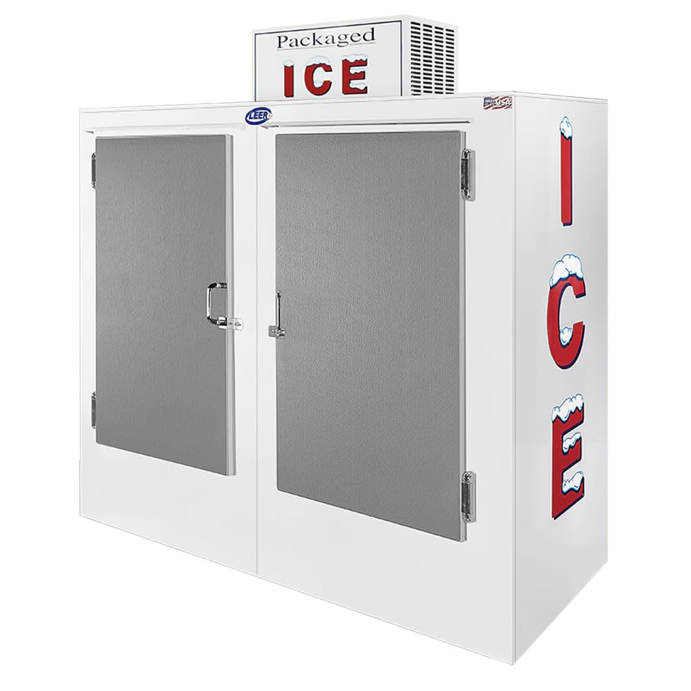 Leer 64AS-R290 (3604301) 64" Outdoor Ice Merchandiser w/ (130) 10 lb Bag Capacity - Solid Doors, 115v