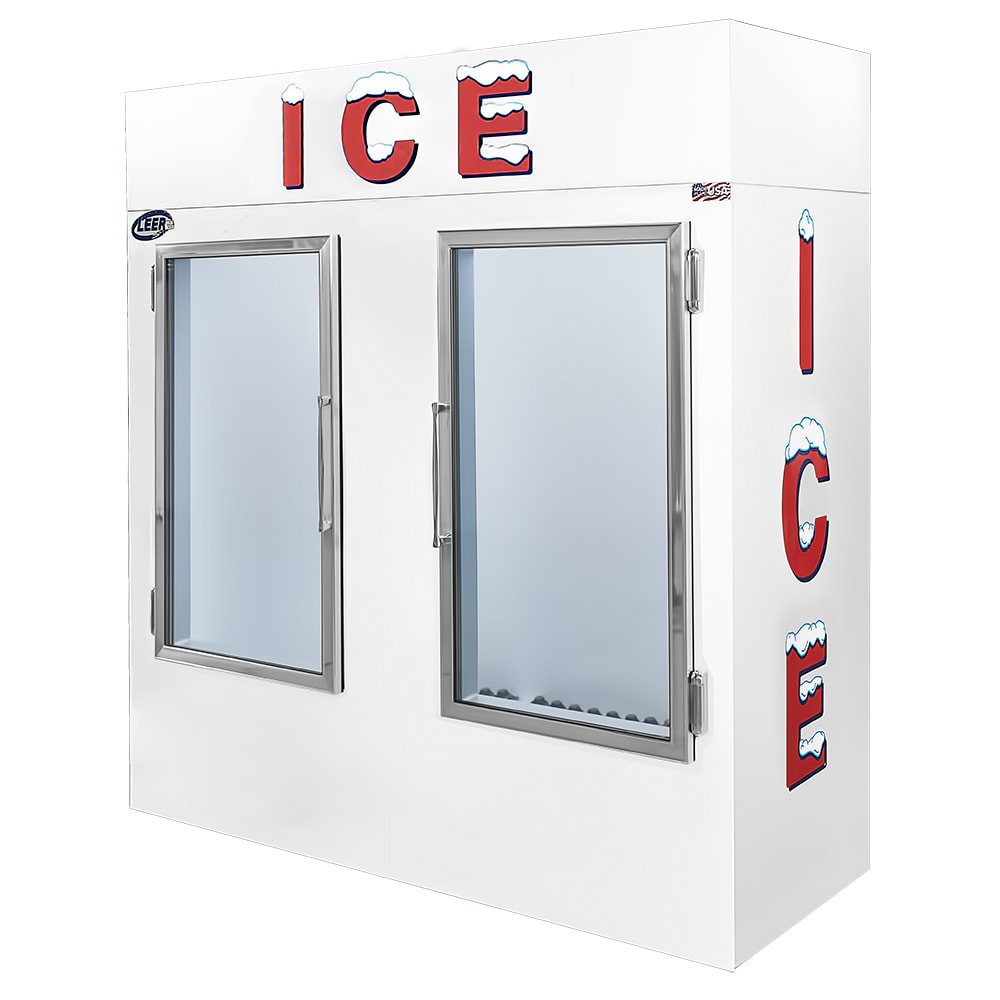 Leer 64AG-R290 (3604401) 64" Indoor Ice Merchandiser w/ (130) 10 lb Bag Capacity - Glass Doors, 115v