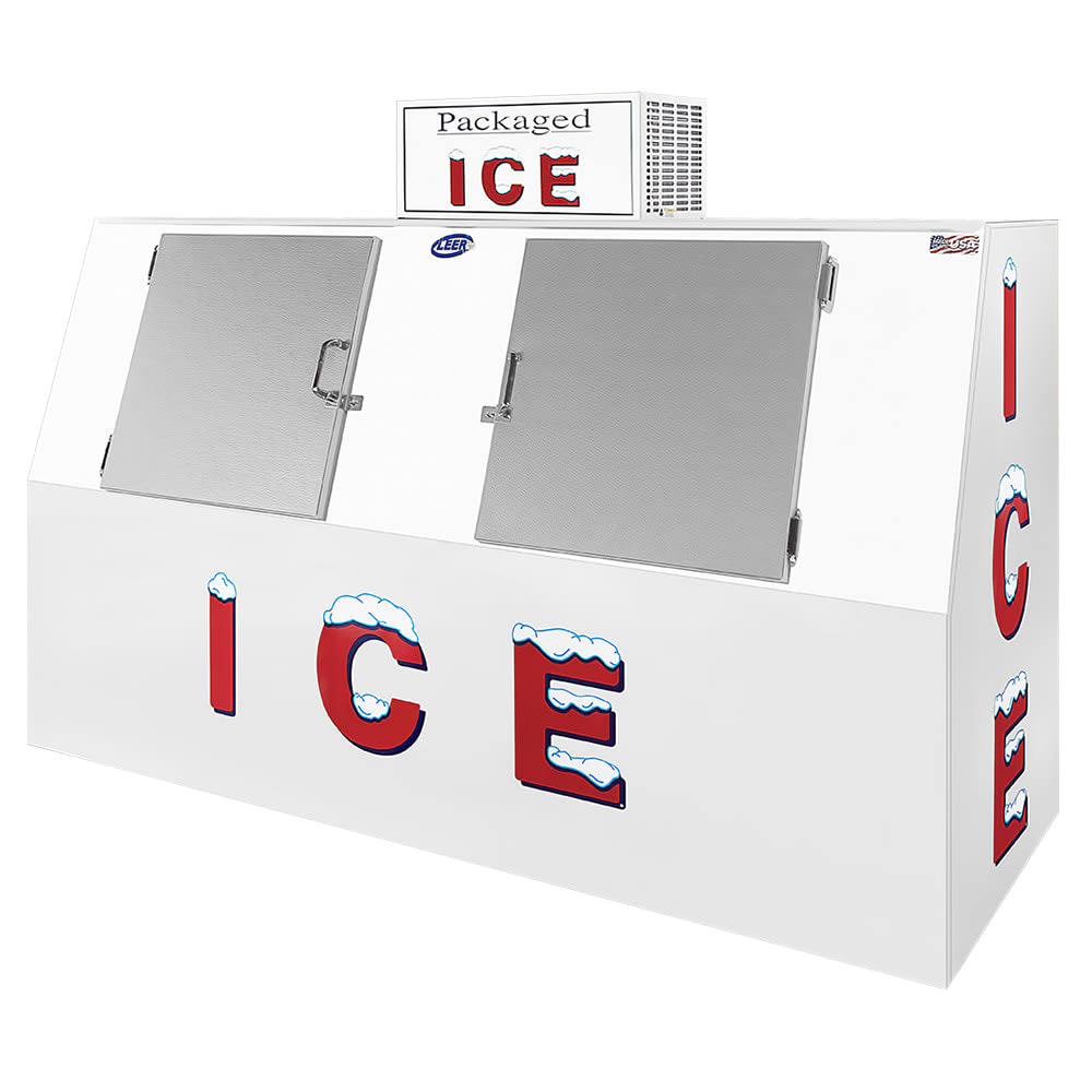 Leer L075SASP 96" Outdoor Slanted Ice Merchandiser w/ (165) 10 lb Bag Capacity - Solid Doors, 115v