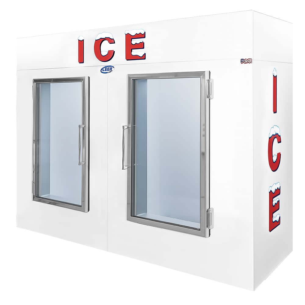 Leer L100UAGP 94" Indoor Ice Merchandiser w/ (200) 10 lb Bag Capacity - Glass Doors, 115v