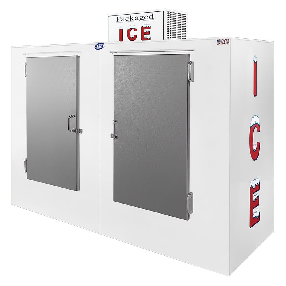 Leer L100UCSP 96" Outdoor Ice Merchandiser w/ (220) 10 lb Bag Capacity - Solid Doors, 115v