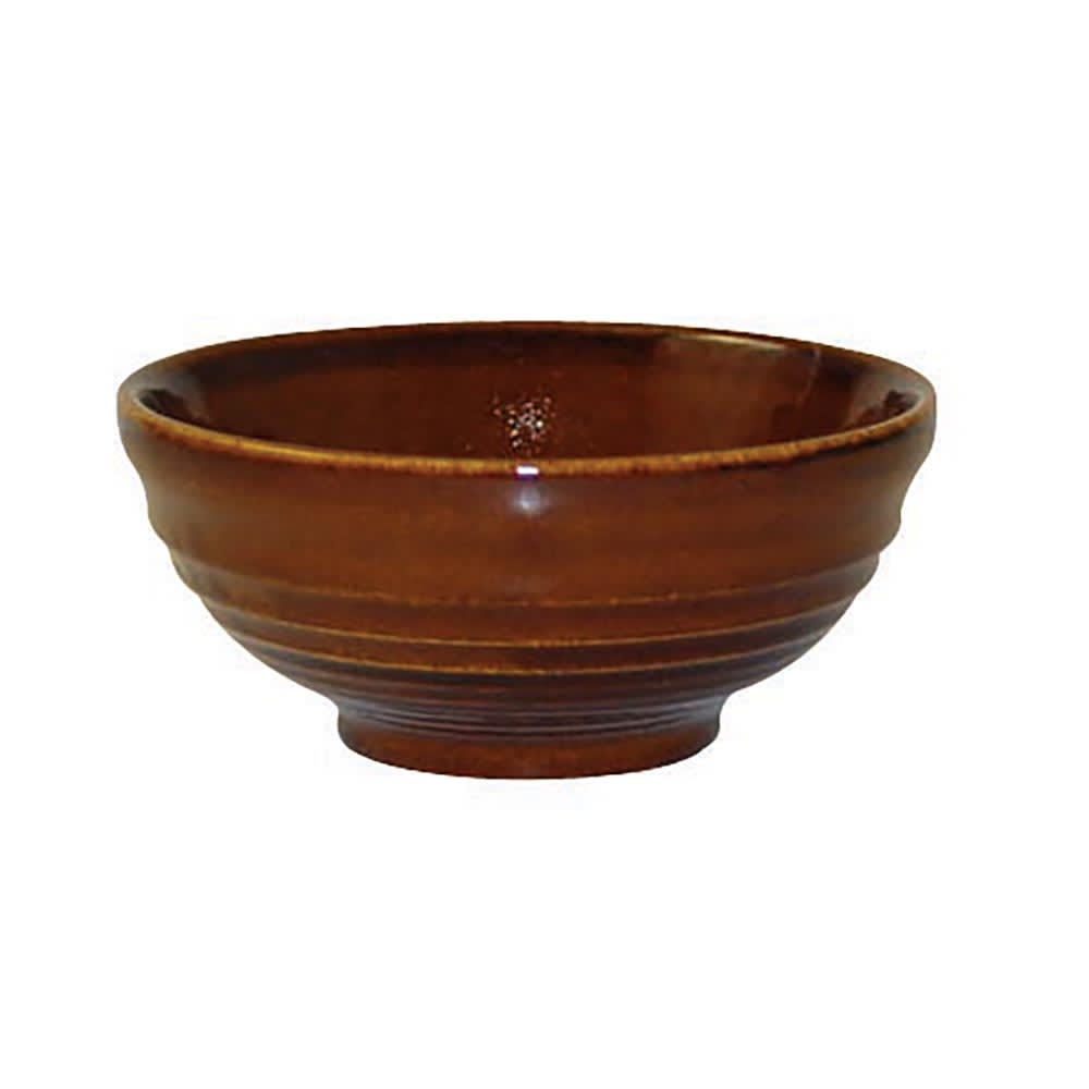 Churchill 10 oz Round Footed Snack Bowl - Ceramic, Cinnamon (BCBRRP101)