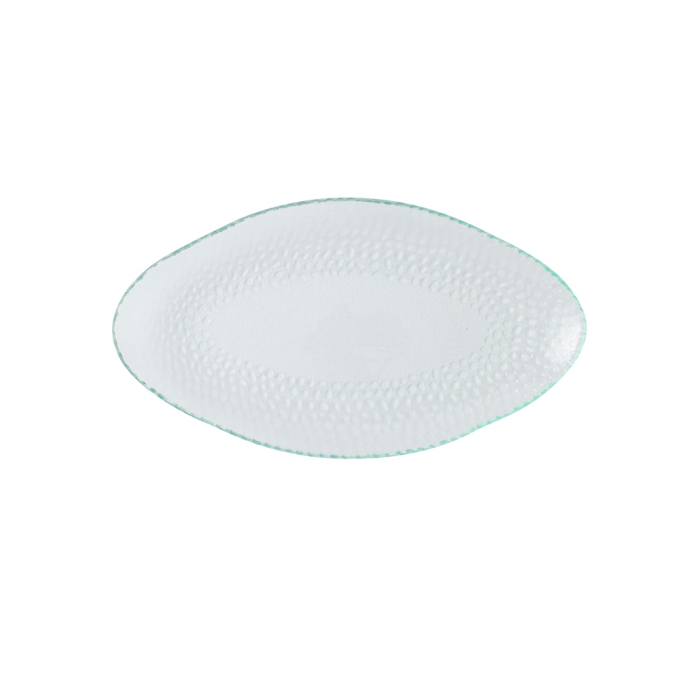 Churchill 11 3/4" x 6 3/8" Oval Isla Glass Platter - Glass, Clear Organic Glass (GLCLTBO11)