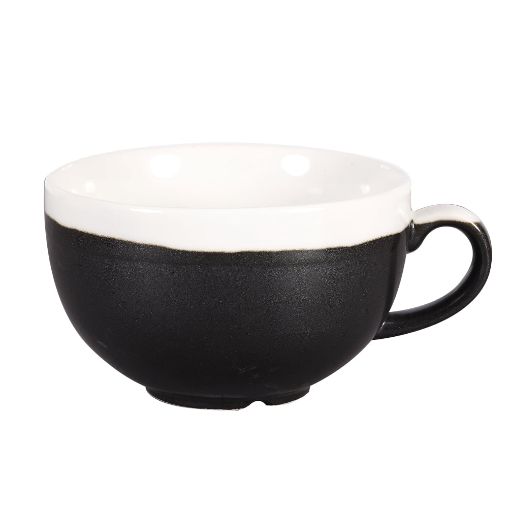 Churchill 8 oz Monochrome Cappuccino Cup - Ceramic, Onyx Black (MOBKCB201)