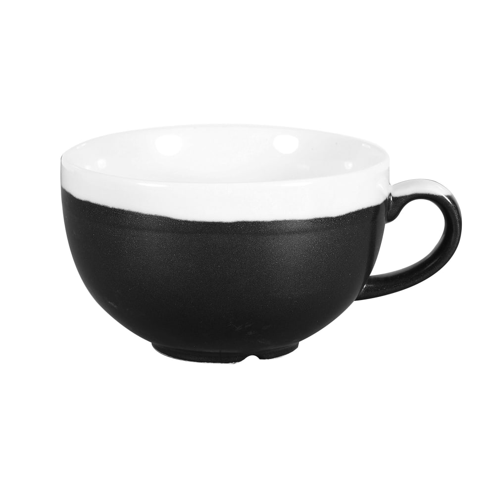 Churchill 12 oz Monochrome Cappuccino Cup - Ceramic, Onyx Black (MOBKCB281)
