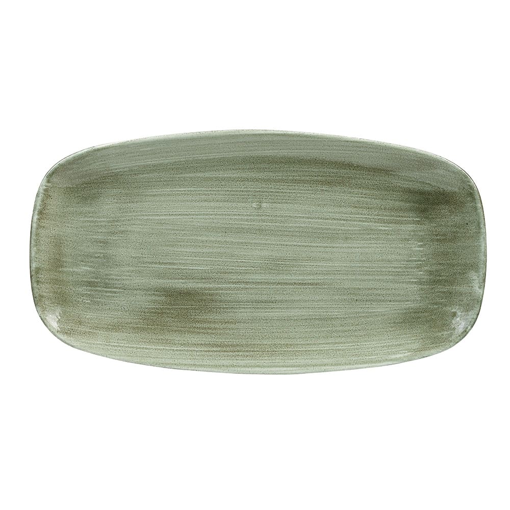 Churchill 13 7/8" x 7 3/8" Rectangular Patina Platter - Ceramic, Burnished Green (PABGXO141)