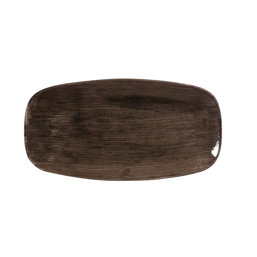 Churchill 11 3/4" x 6" Rectangular Patina Chef's Platter - Ceramic, Iron Black (PAIBXO111)