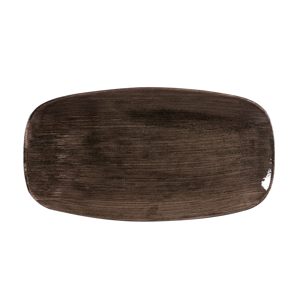 Churchill 13 7/8" x 7 3/8" Rectangular Patina Chef's Platter - Ceramic, Iron Black (PAIBXO141)