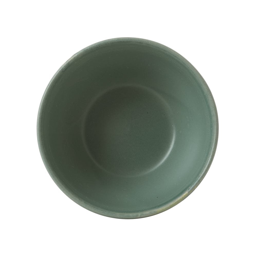 Churchill 14 1/2 oz Round Footed Snack Bowl - Ceramic, Andorra Green (RBGNBS141)