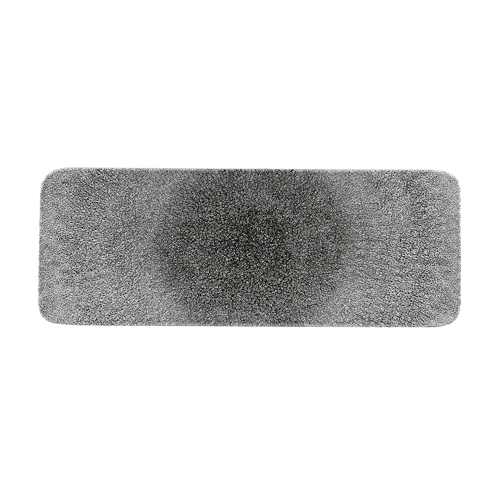 Churchill 14 3/4" x 5 1/2" Rectangular Raku Platter - Fine China, Quartz Black (RKBQRST1)