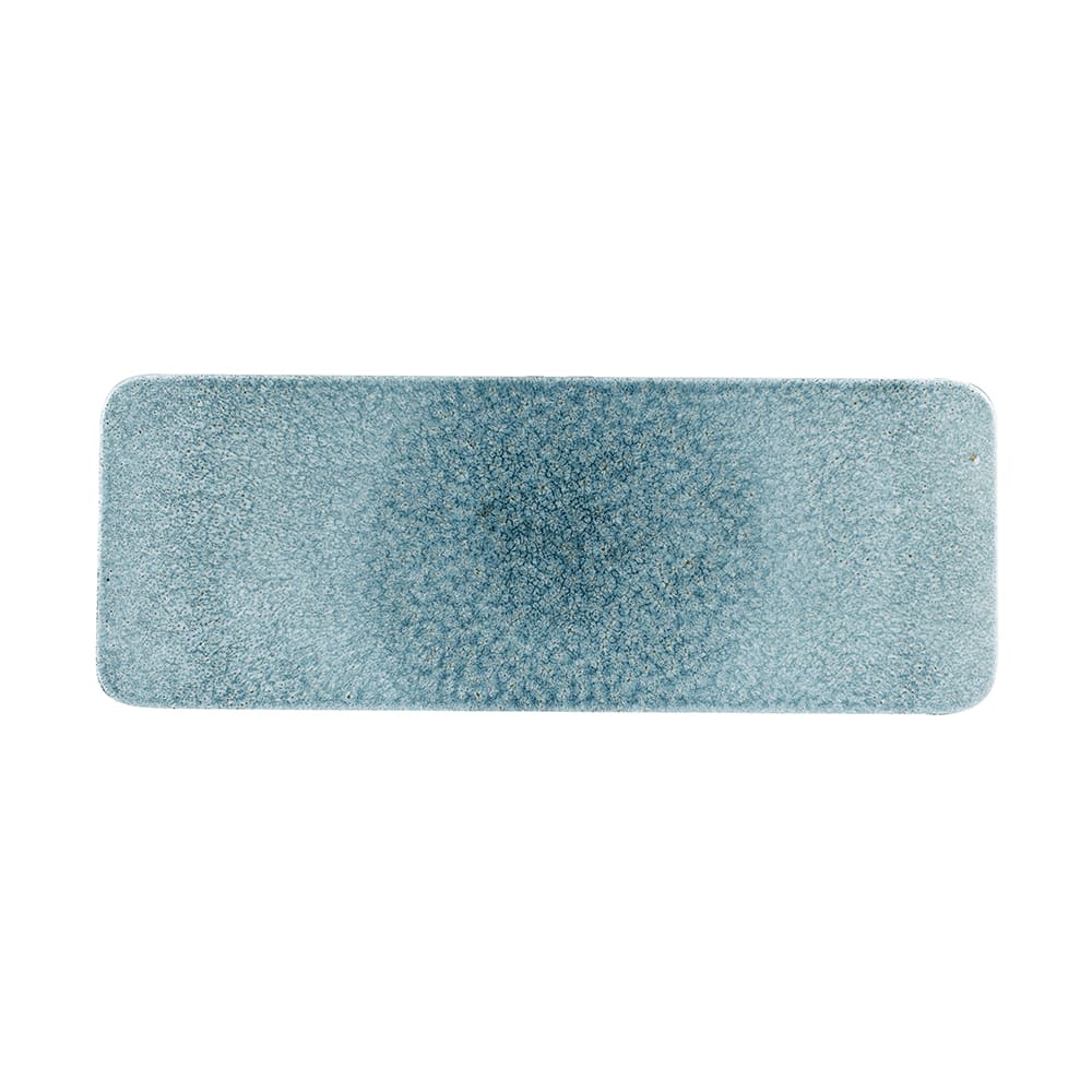 Churchill 14 3/4" x 5 1/2" Rectangular Raku Platter - Fine China, Quartz Blue (RKTBRST1)