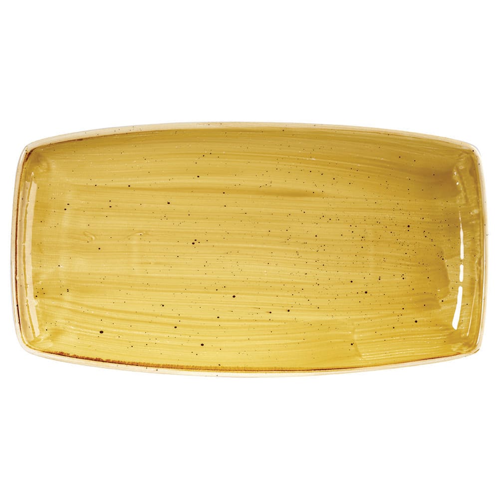 Churchill 14" x 7 1/4" Rectangular Stonecast Plate - Ceramic Mustard Seed Yellow (SMSSOP141)