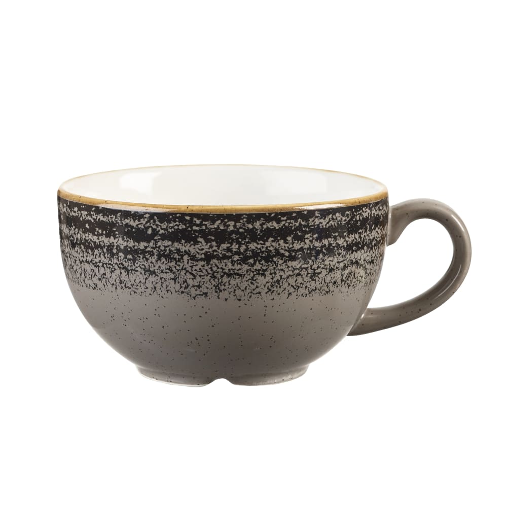 Churchill 8 oz Studio Prints® Stackable Cappuccino Cup - Ceramic, Charcoal Black (SPCBCB201)